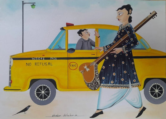 Babu playing Music on road