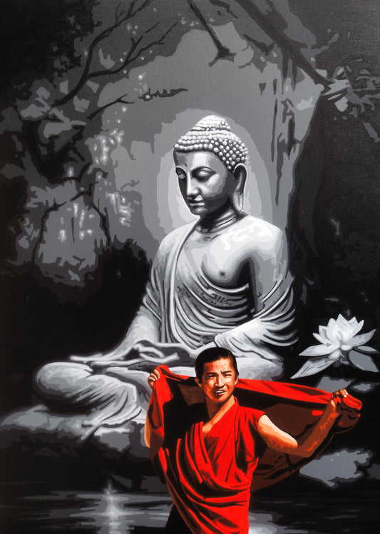 Lord Buddha with Monk 2