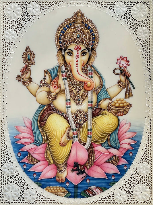 Ganesha sitting on Lotus