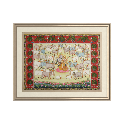 Radha Krishna with Cows