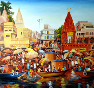 Colorful Morning Varanasi Ghats