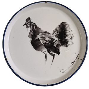 Enemal Plate Drawing - Rooster