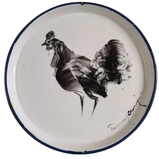 Enemal Plate Drawing - Rooster