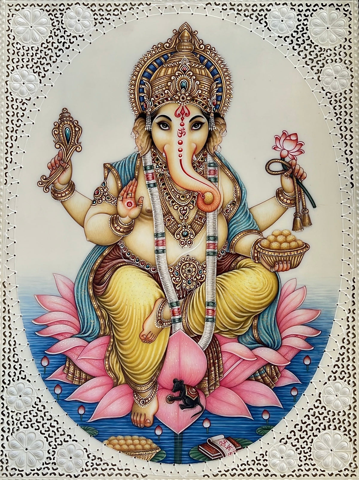 Ganesha sitting on Lotus