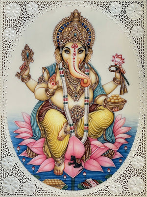 Ganesha sitting on Lotus