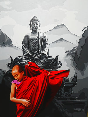 Lord Buddha With Monk